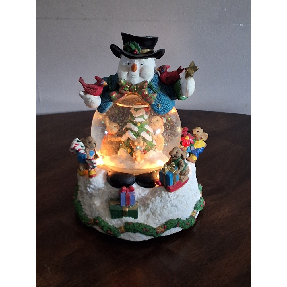 Snowman Christmas Snow Globe Musical Wind Up Animated Holiday Decor GVC WORKS - Picture 11 of 11
